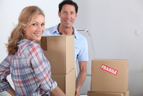 Household items being safely loaded into a moving truck