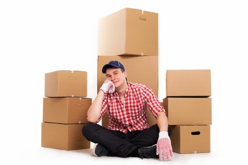 Careful unloading of packed items at a property